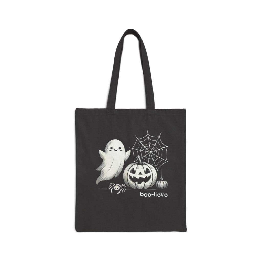 Boo-lieve Halloween Canvas Tote Bag