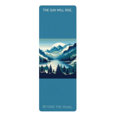 THE SUN WILL RISE BEYOND THE PEAKS - Rubber Yoga Mat-image