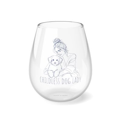 Childless Dog Lady Stemless Wine Glass - 2024 Presidential Campaign Edition-image