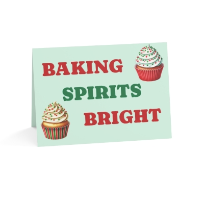 Baking Spirits Bright Christmas Greeting Card – Cheerful Holiday Card for Bakers and Sweet Tooths (1, 10, 30, and 50pcs)-image