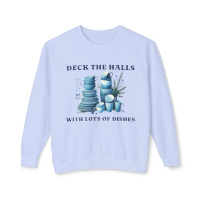 Deck the Halls with Lots of Dishes Sweatshirt – Christmas Dinner Inspired Unisex Crewneck-image