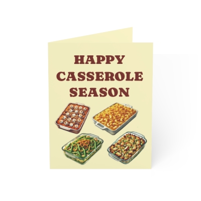 Happy Casserole Season Holiday Greeting Card – Festive Card for Food Lovers and Family Gatherings (1, 10, 30, and 50pcs)-image