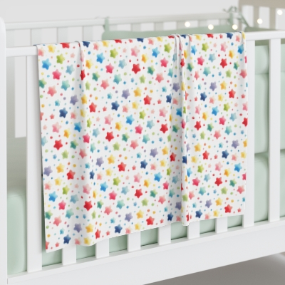 Rainbow Stars Baby Swaddle Blanket – Soft and Colorful Swaddle for Newborns-image