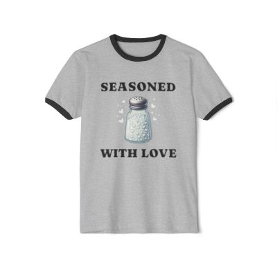 Seasoned with Love Unisex Cotton Ringer T-Shirt | Heartfelt Cooking Tee by Nine Scoops-image