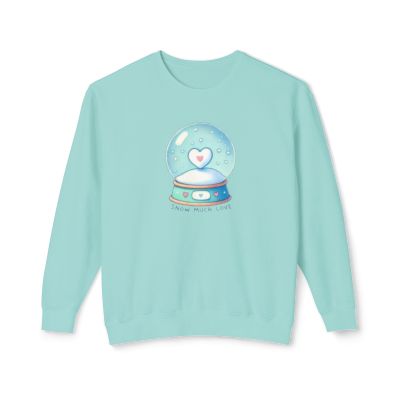 Snow Much Love Lightweight Crewneck Sweatshirt – Cozy Winter Snow Globe Design-image